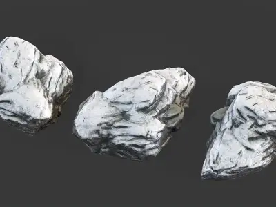 Snow Cliff Boulders 2 Low-poly 3D model