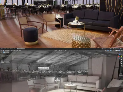 marquee tent and 3d assets for event renders BLENDER FILE ONLY 3D model