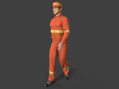 Street Cleaner Low-poly 3D model