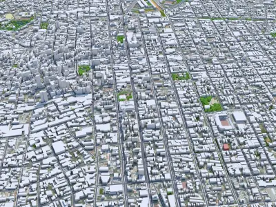Curitiba Downtown Brazil Low-poly 3D model