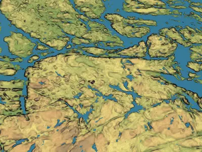 Stockholm - Topography Terrain Low-poly 3D model