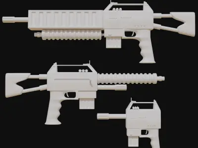 Sci-Fi Weapons Low-poly 3D model