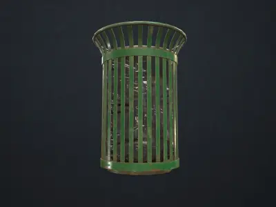Waste Bin Low-poly 3D model