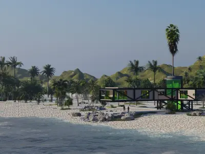 Casa Scene- Beach villa-Modern House 3D model 3