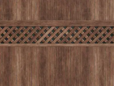 Classic Wooden Lattice Screen PBR Seamless Texture