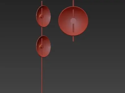 DELANANO floor lamp with two discs 3D model