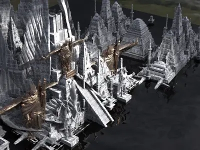 Angelic Pyramid City of Ascension Kit bash 3D model