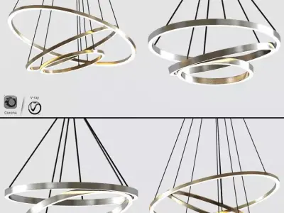 Modern Ring Pendant Light Collection 3D model