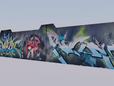 Big graffiti wall III 3D model