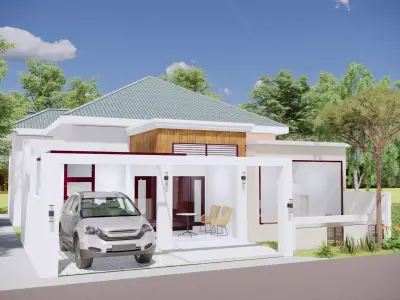 1 Floor Modern House Design Full Interior  3D model