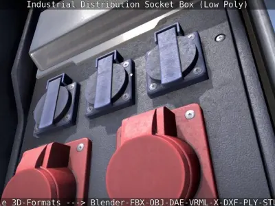 Industrial Distribution Socket Box  Low-poly 3D model