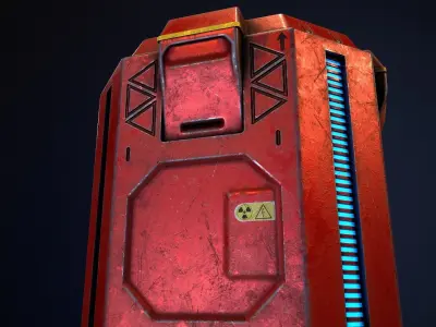 Sci-Fi Battery Module and Energy Cell Low-poly 3D model