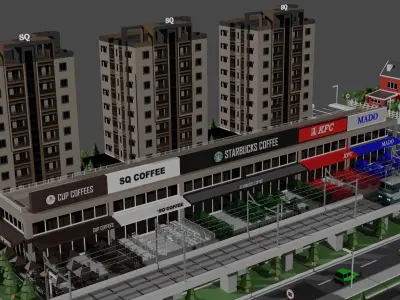 Low Poly City 3D Free low-poly 3D model