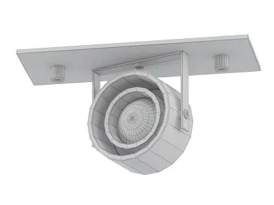 recessed ceiling light with finish 3D model