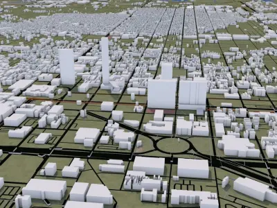 Philadelphia City USA Low-poly 3D model