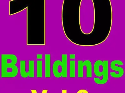 10 Architectural Buildings  Low-poly 3D model
