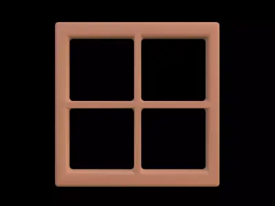 Simple Stylized Square Window Frame 3D model