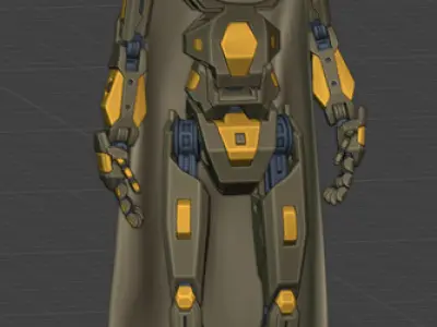 Realistic Metal Robot - Dorid Rigged Ready for Animation Low-poly 3D model