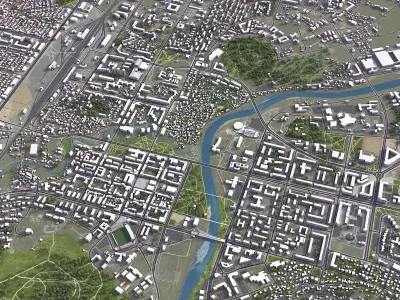 Podgorica - 3D City Model Low-poly 3D model