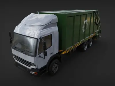 Trash garbage Truck Low-poly 3D model