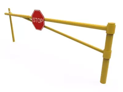 Smash Board Barrier Low-poly 3D model