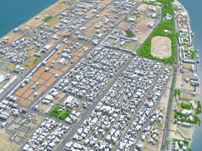 Umm Al Quwain City in United Arab Emirates UAE Low-poly 3D model