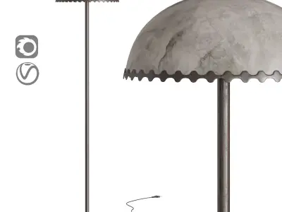 Oceana Black Metal Floor Lamp 3D model