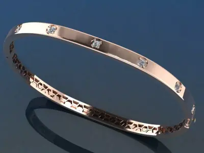 The Zenith Bangle Bracelet jewelry 3D model - for Her 3D print model
