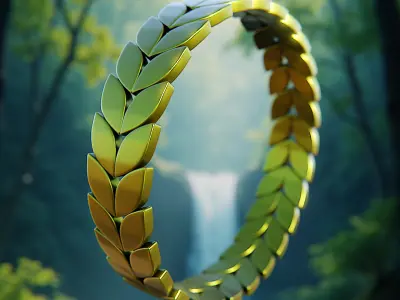 Royal Leaf Ring - Gold Printable 3D Jewelry Design 83 3D print model