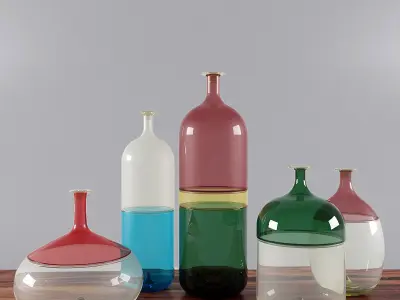 Sideboard Kare Epoca with Color accessories 3D model