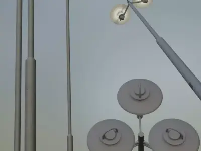 Street Light 6 F3 M1 K0 A1 5000mm  Low-poly 3D model
