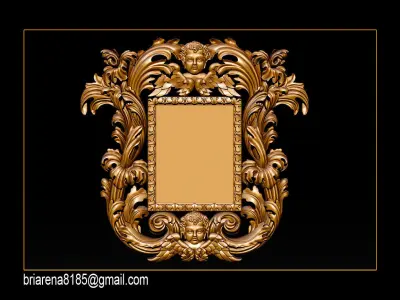 3D Frame - Wood Carving STL Model for CNC Router 3D print model
