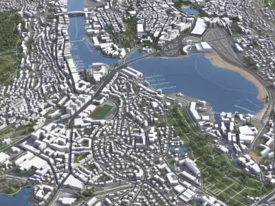 Bergen Low-poly 3D model