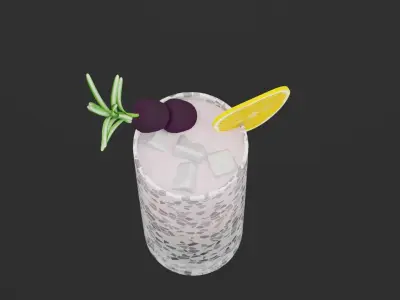 BlackBerry Vodka Low-poly 3D model