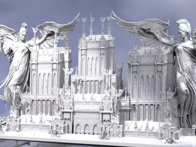 Cyberpunk Victorian tower 3D model