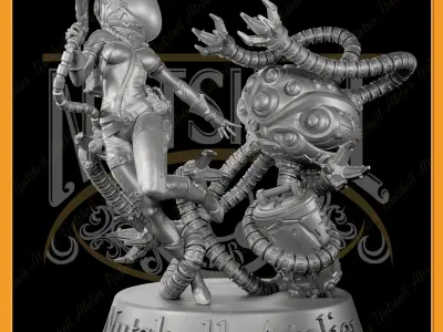 Nutshell Atelier - Space girl and Monster - NSFW 3D print model