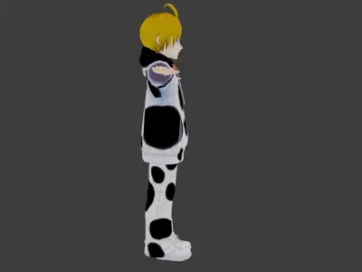 SciFi 3d anime kawaii girl character c31 Low-poly 3D model