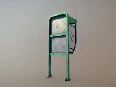 NoviSad PhoneBooth mono Low-poly 3D model