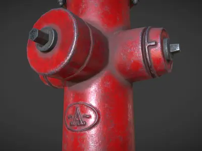 Fire Hydrant PBR Low-poly 3D model