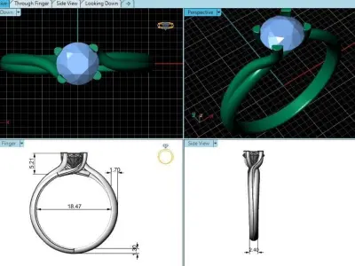 Solitaire Ring for woman 3D print model
