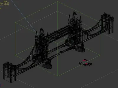 Sci Fi Building-London Tower Bridge 01 3D model