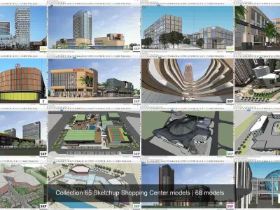 Collection 65 Sketchup Shopping Center models 3D Model Pack