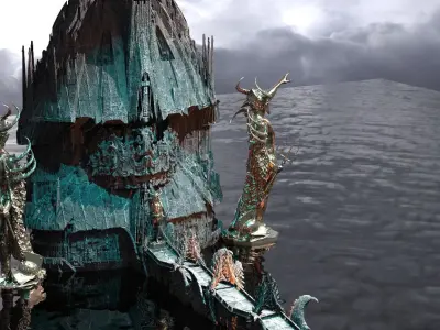 Ocean Master Tower Base City Kit bash 2 3D model