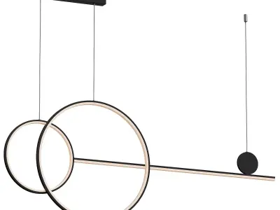Minimalistic hanging LED chandelier 3D model