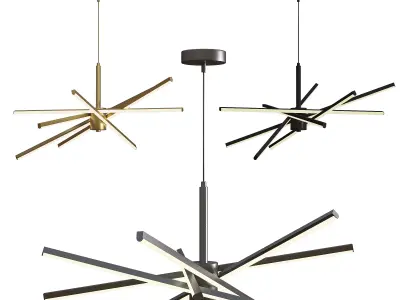 Modern Sputnik Chandelier Ceiling Low-poly 3D model