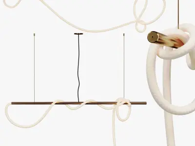 2 Luke Lamp Pendant light -Tracer Bar 6 -8 ft-  2lights -5mat  3D model