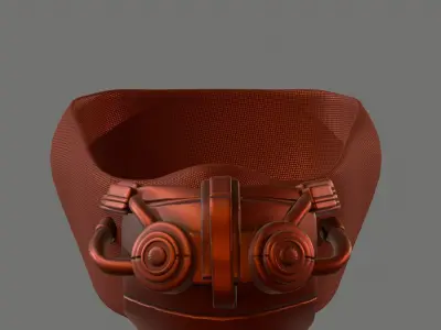 Gas mask helmet 3d model scifi Low-poly  Low-poly 3D model 302