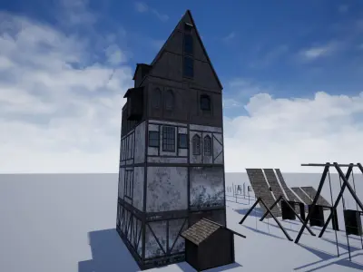 Modular Medieval Buildings Low-poly 3D model