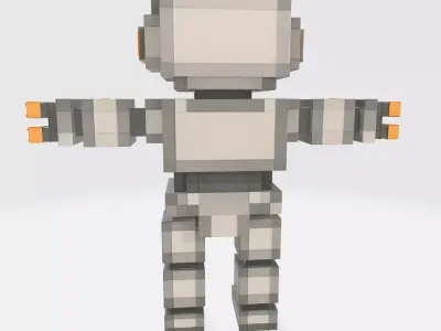 Robot Character N17 Low-poly 3D model