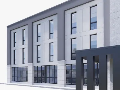 public building Low-poly 3D model